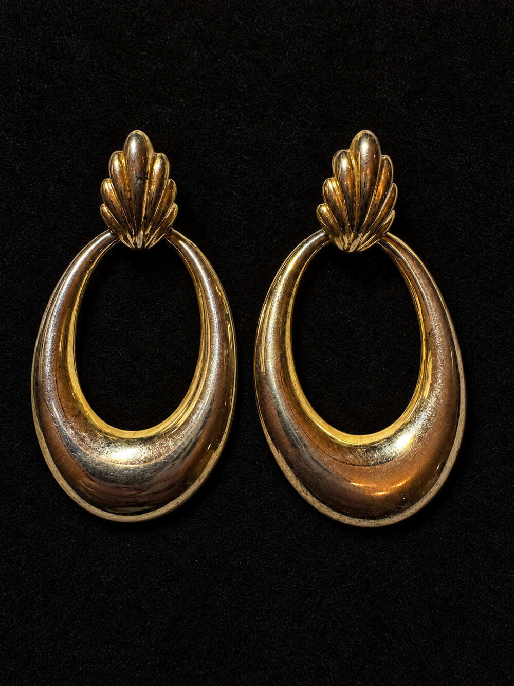 ⚜️ Oval Door-Knocker Hoops | Gold-Tone & Bronze-Tone | Screw-Back 💗